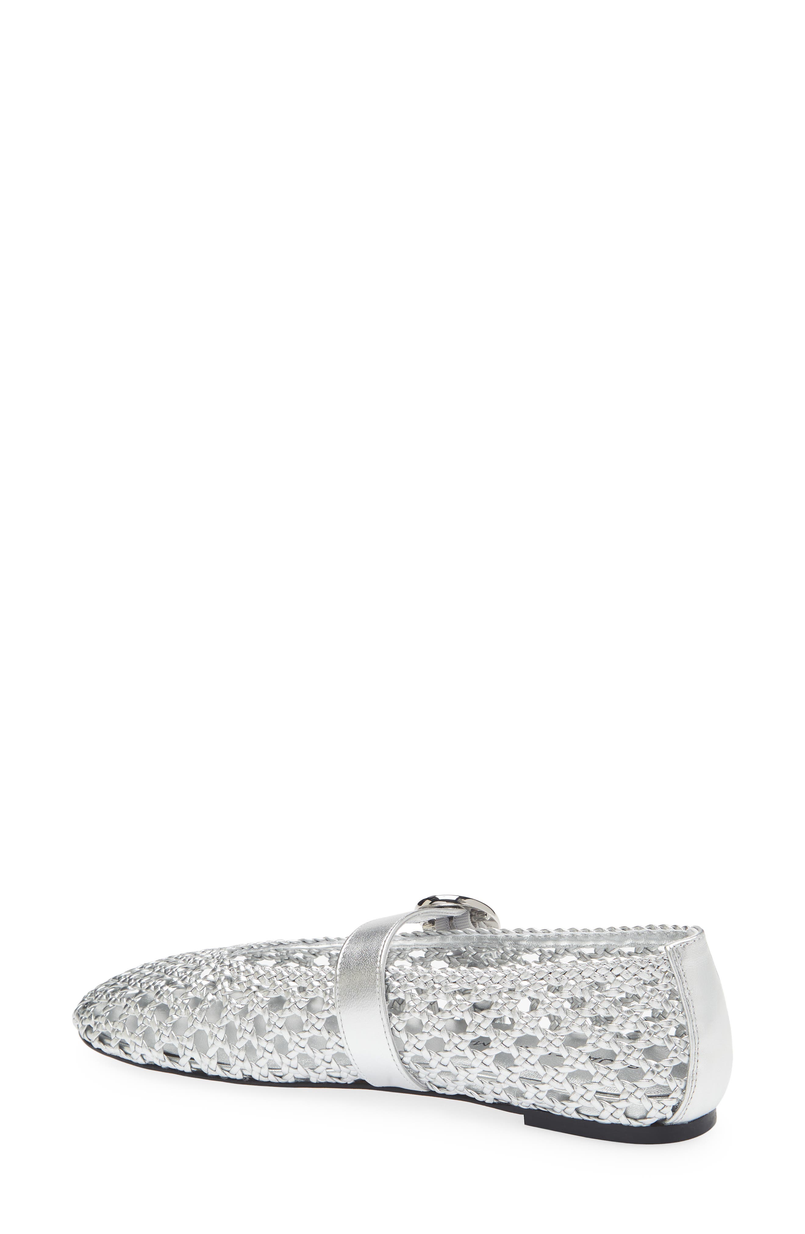 Stuart Weitzman Thea Mary Jane Flat, Alternate, color, Silver