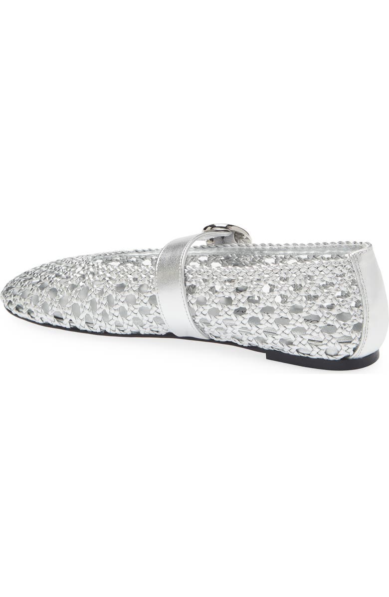 Stuart Weitzman Thea Mary Jane Flat, Alternate, color, Silver