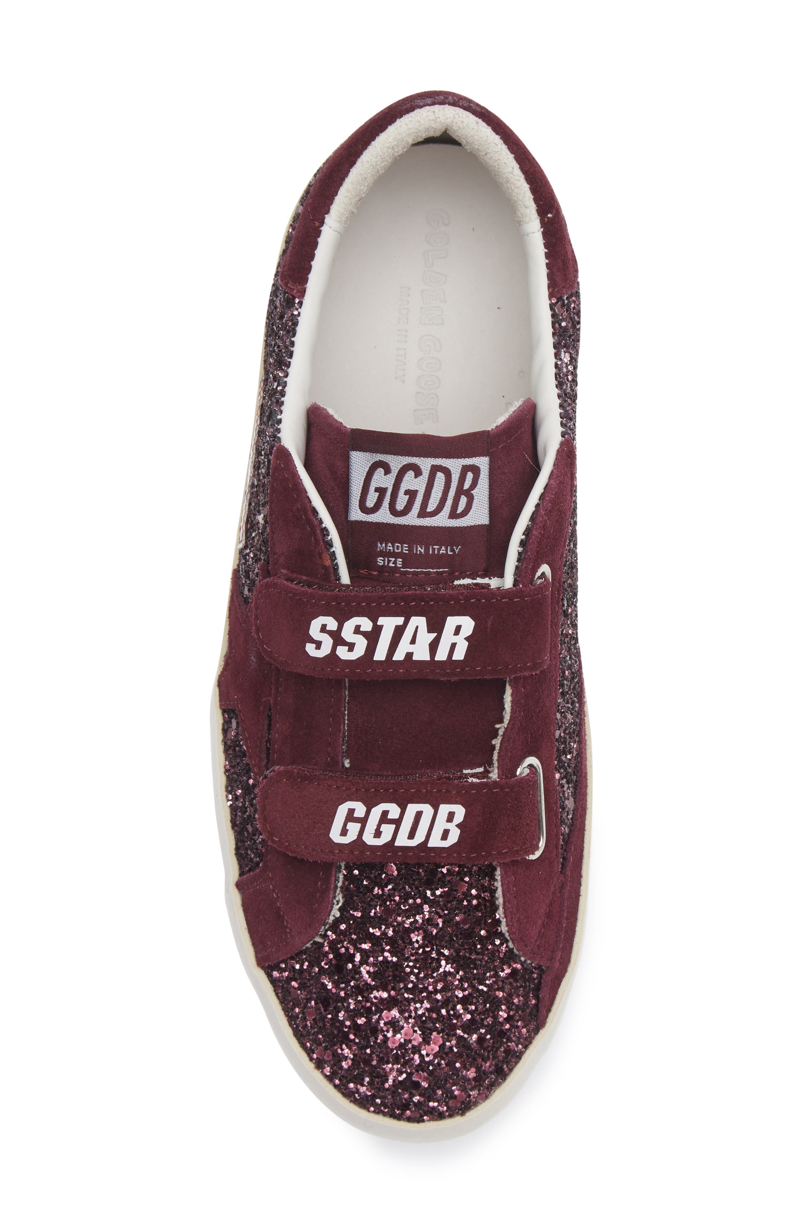 Golden Goose Kids' Old School Glitter Sneaker, Alternate, color, Bordeaux