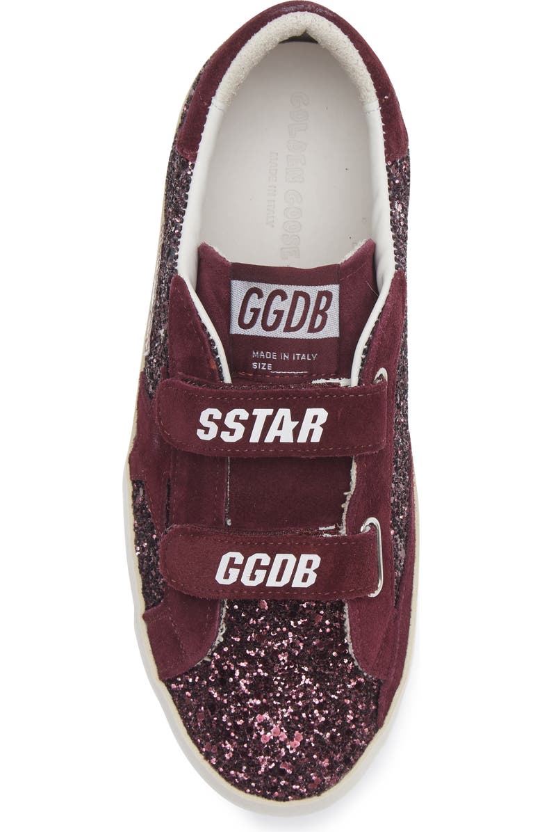 Golden Goose Kids' Old School Glitter Sneaker, Alternate, color, Bordeaux