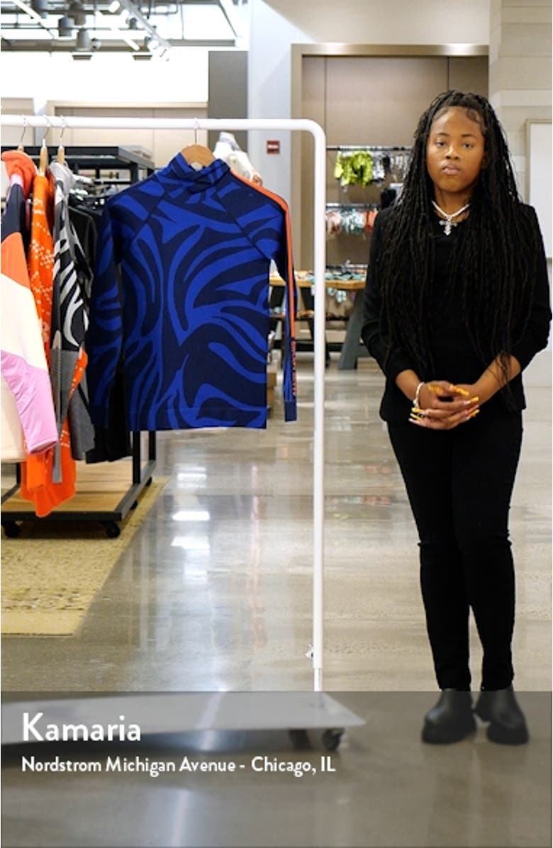 Animal Print Funnel Neck Base Layer Top, sales video thumbnail