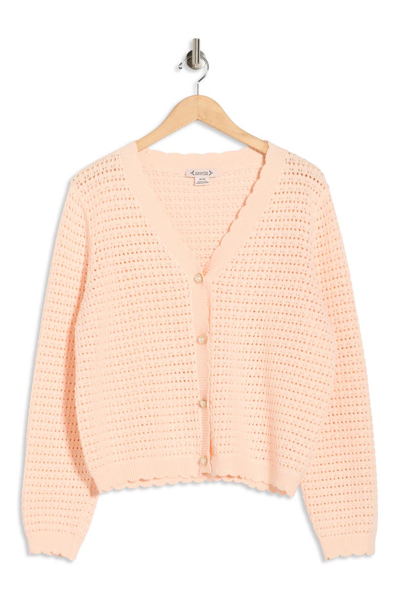 Open Stitch Cardigan, Main, color, PALE BLUSH