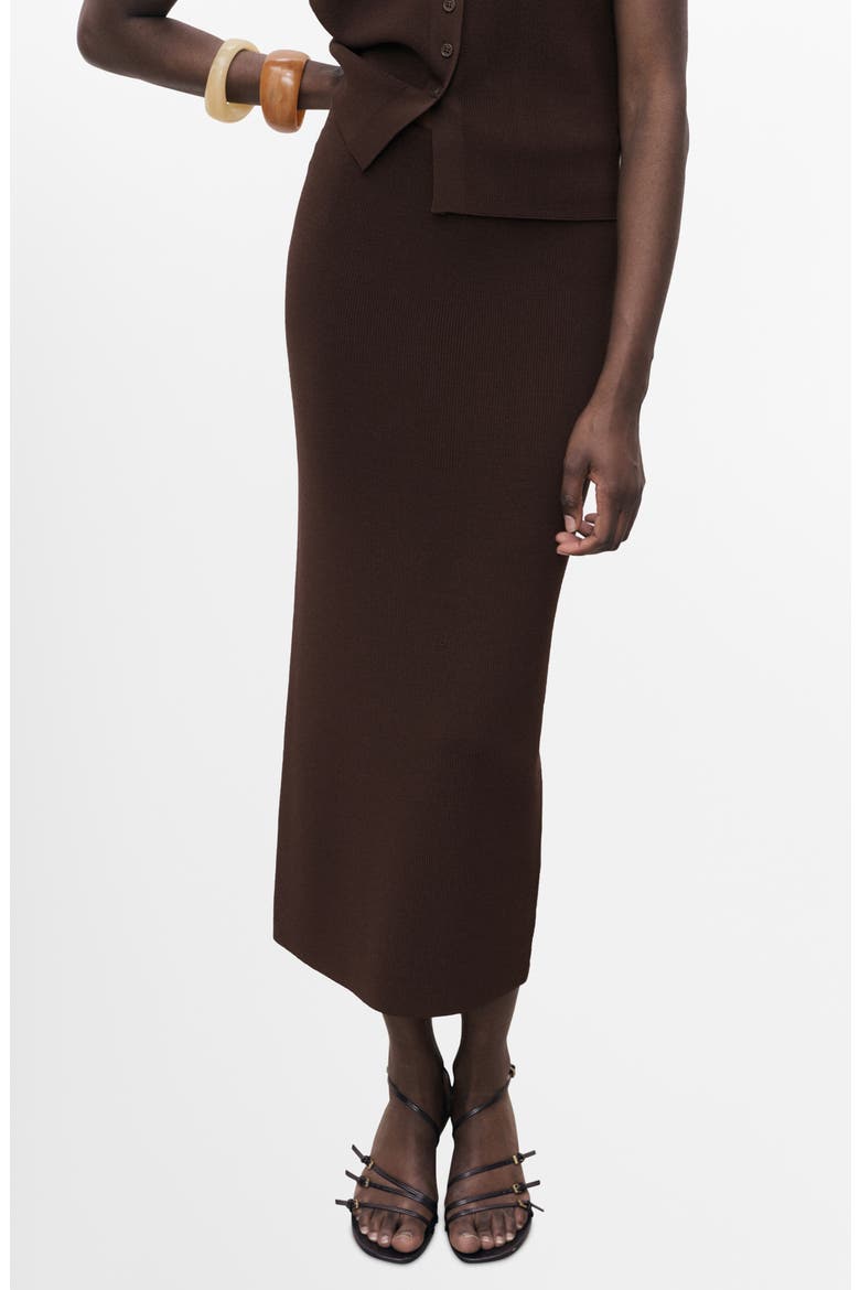Knit Midi Skirt, Main, color, CHOCOLATE