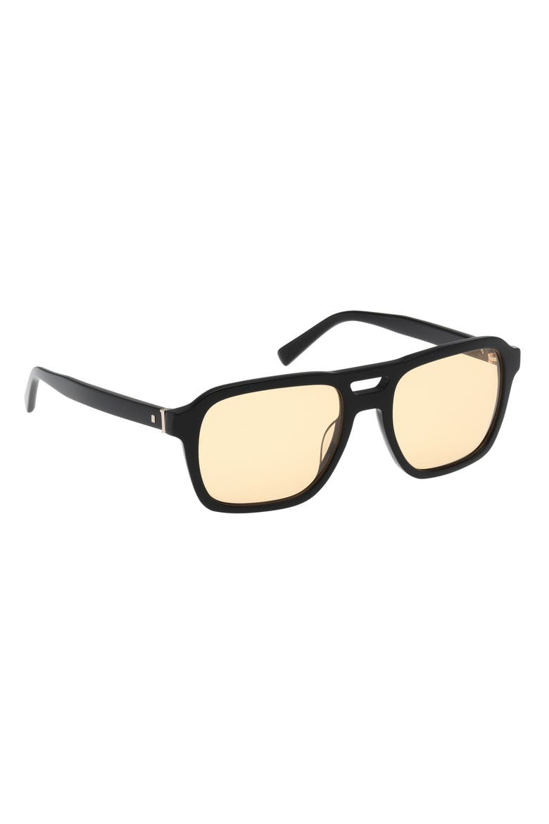 55mm Navigator Sunglasses, Alternate, color, SHINY BLACK / BROWN