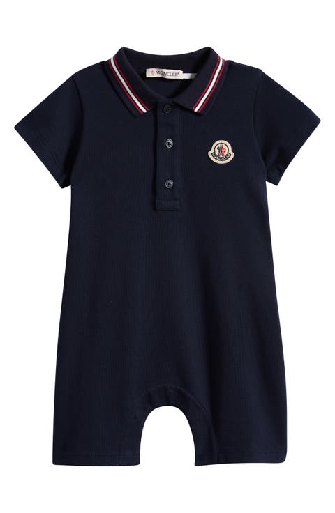 Stretch Cotton Piqué Polo Romper (Baby)