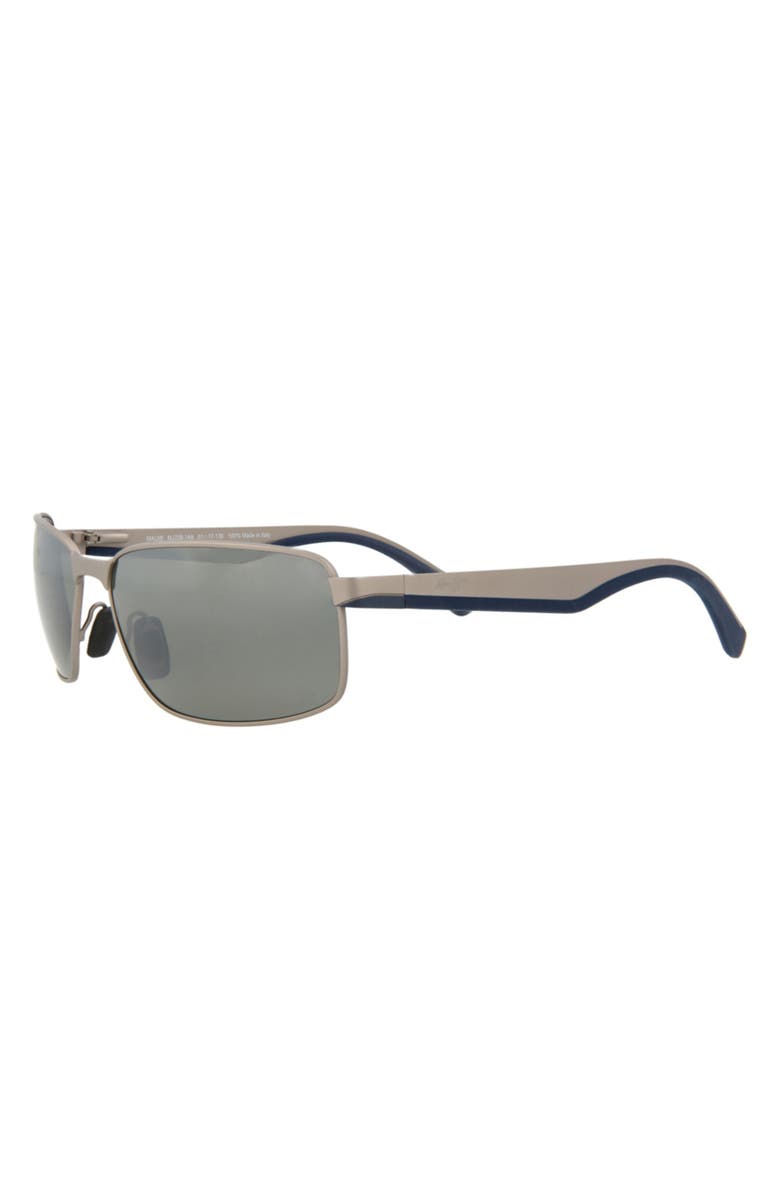 Maui Jim 61mm Rectangle Frame Polarized Sunglasses, Alternate, color, Grey Grey Grey