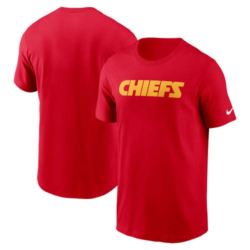 Nike Red Kansas City Chiefs Primetime Wordmark Essential T-shirt In Red