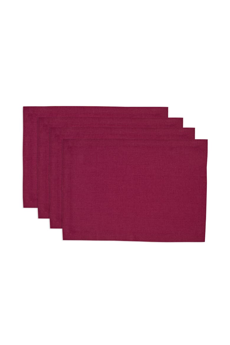 Linen Placemats Set of 4, 14 x 19" - Diana, Main, color, Beet