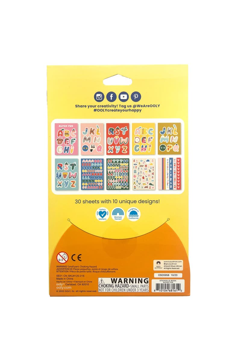 OOLY A Whole Lotta Stickers! Alpha Fun, Stickiville x Suzy Ultman, Alternate, color, Multicolored