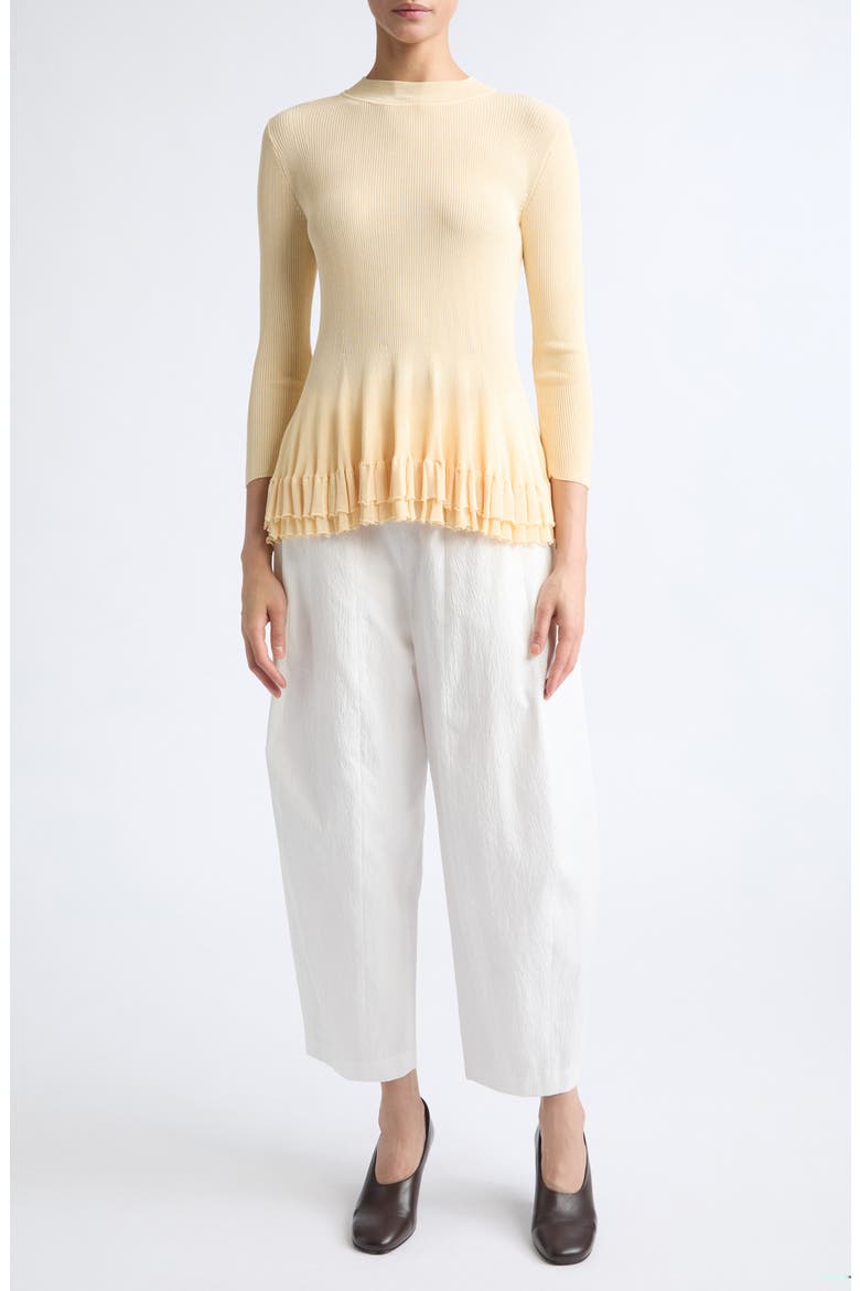 Pallin High Waist Textured Pants, Alternate, color, WHITE