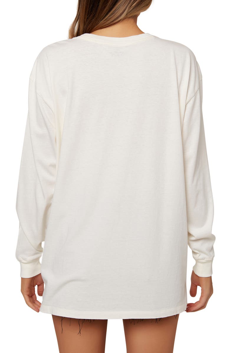 O'Neill Moon Phase Long Sleeve Cotton Graphic Tee, Alternate, color, Winter White