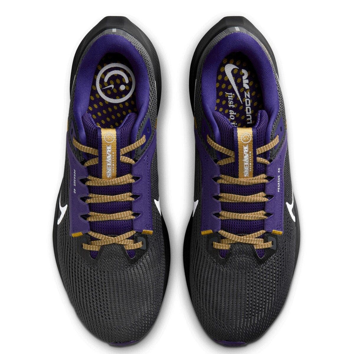 Nike Unisex Nike  Anthracite Baltimore Ravens Zoom Pegasus 40 Running Shoe, Alternate, color, 