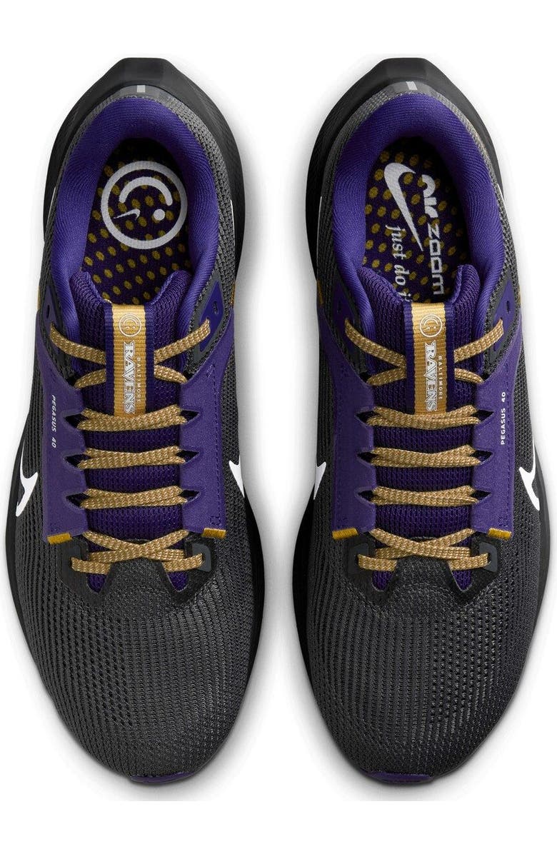 Nike Unisex Nike Anthracite Baltimore Ravens Zoom Pegasus 40 Running Shoe, Alternate, color,