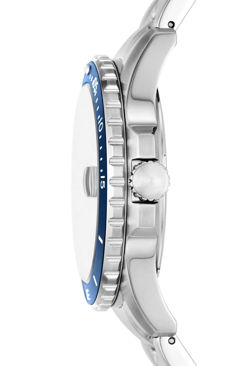 Fossil Blue Dive Bracelet Watch, 42mm, Alternate, color, Silver