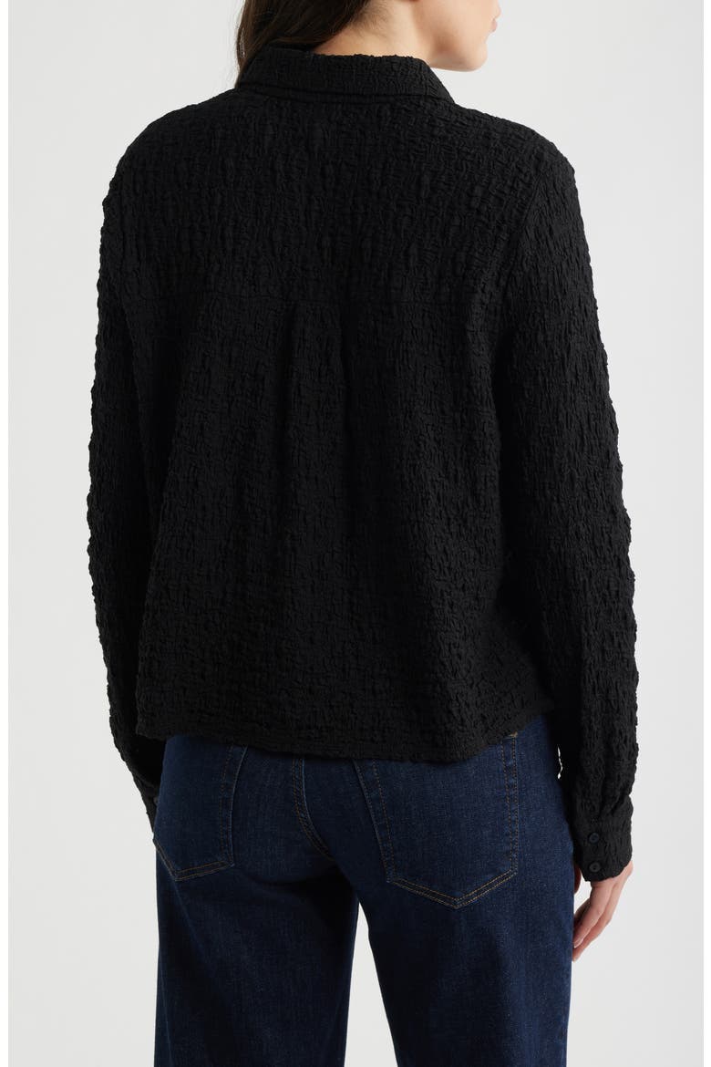 Classic Collar Stretch Organic Cotton Blend Button-Up Shirt, Alternate, color, BLACK