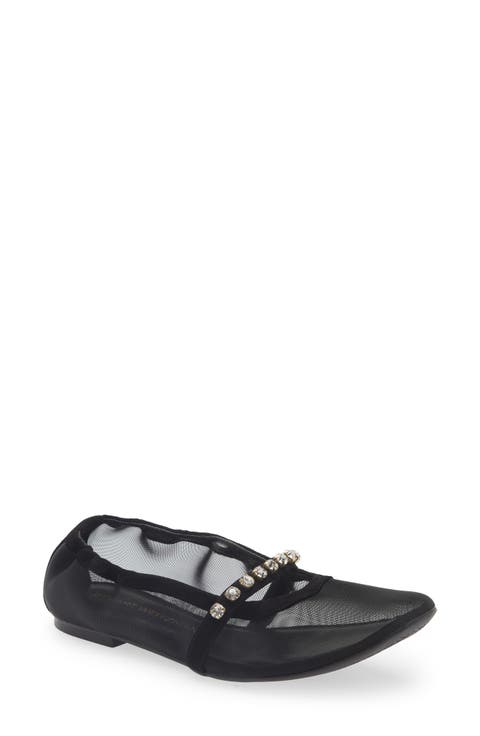 Goldie Crystal Strap Ballet Flat