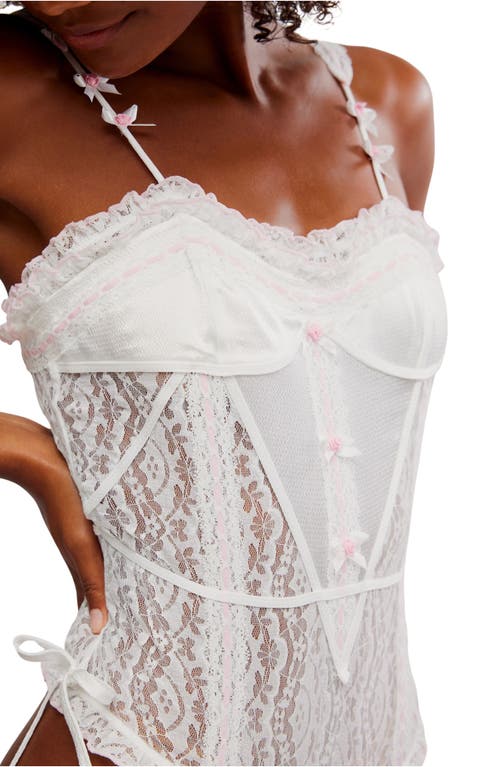 Free People Sweet Cheeks Thong Bodysuit In White