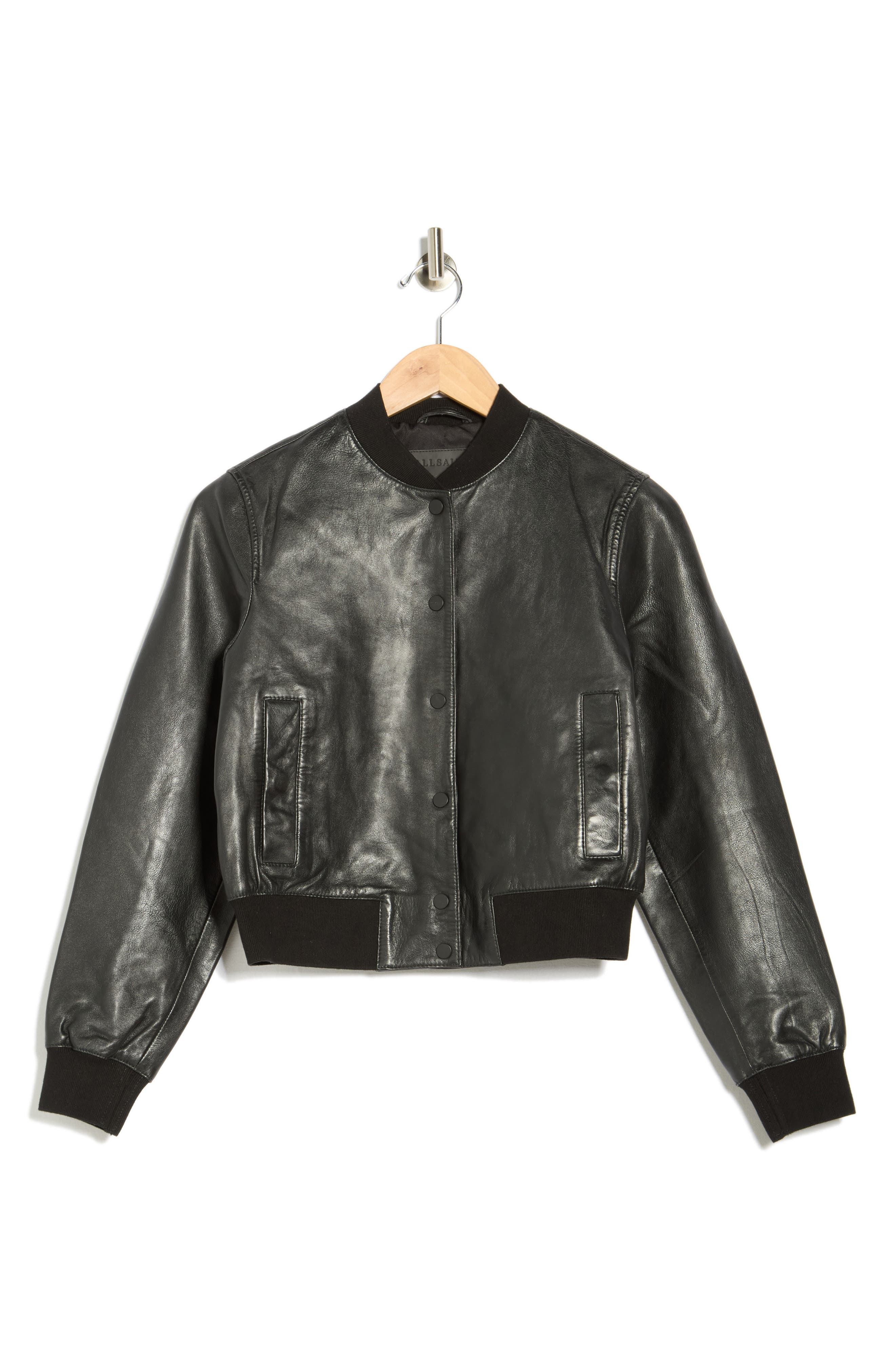 AllSaints Riley Leather Bomber Jacket