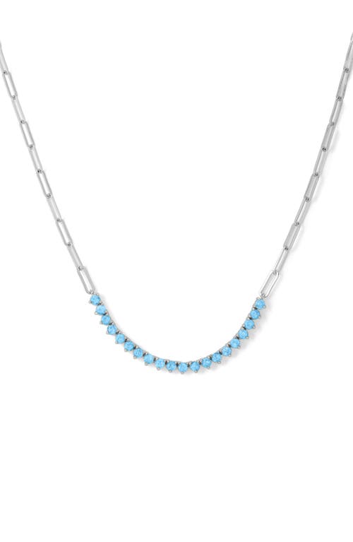 Melinda Maria Not Your Basic Lab-created Opal Necklace In Silverlue Opal