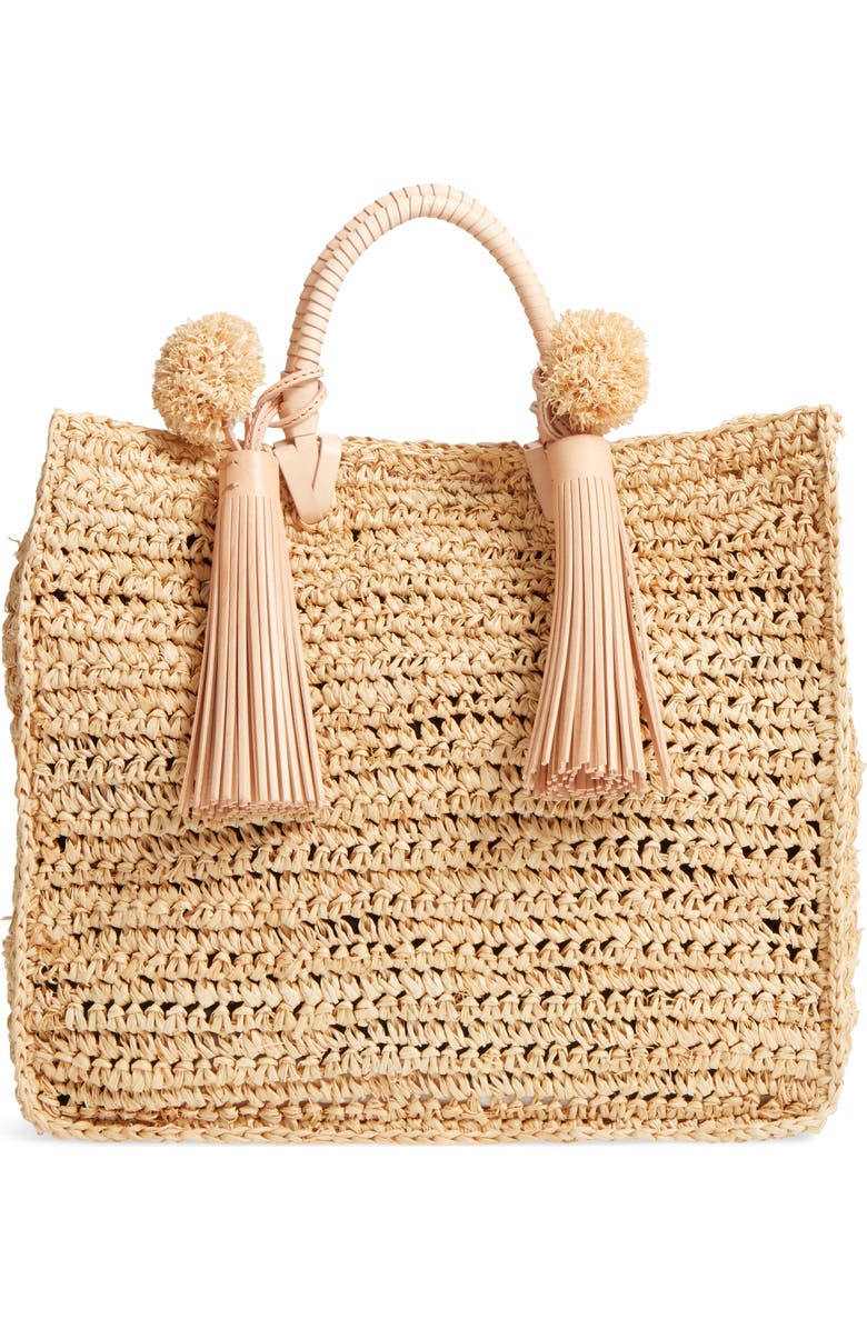 Loeffler Randall Straw Travel Tote, Main, color,