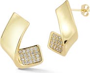 CHLOE AND MADISON Cubic Zirconia Swirl Earrings