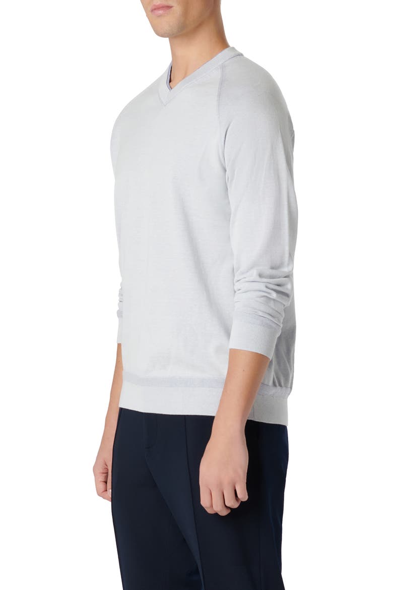 Cotton & Silk V-Neck Sweater, Alternate, color, LILAC
