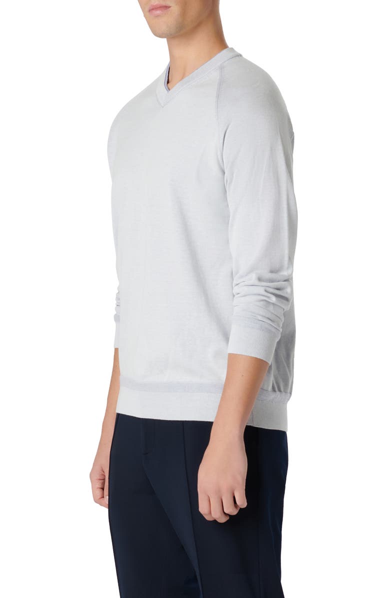 Bugatchi Cotton & Silk V-Neck Sweater, Alternate, color, Lilac