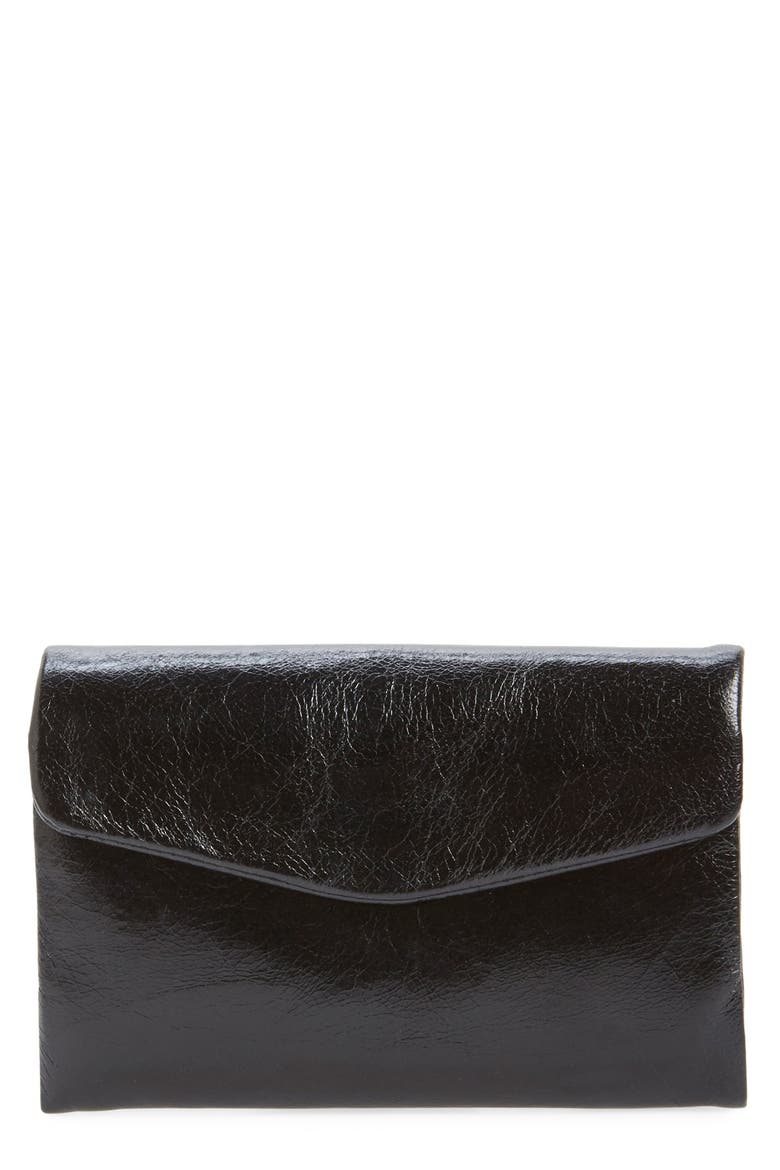 'Lacy' Trifold Wallet, Main, color, BLACK