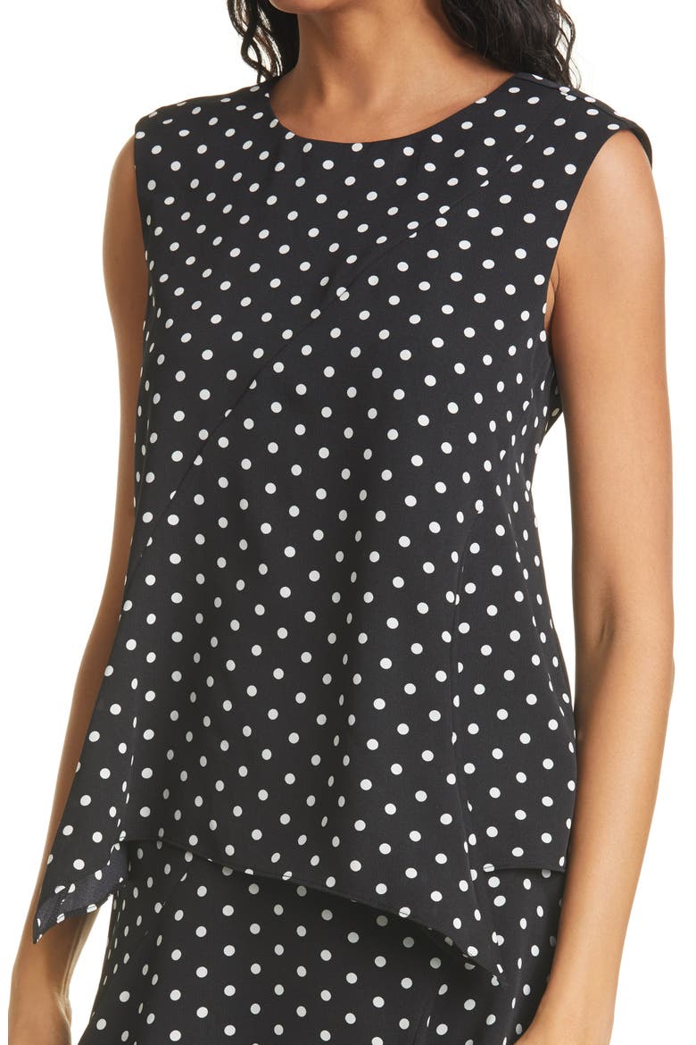 Leslie Small Dot Sleeveless Top, Alternate, color, BLACK/WHITE