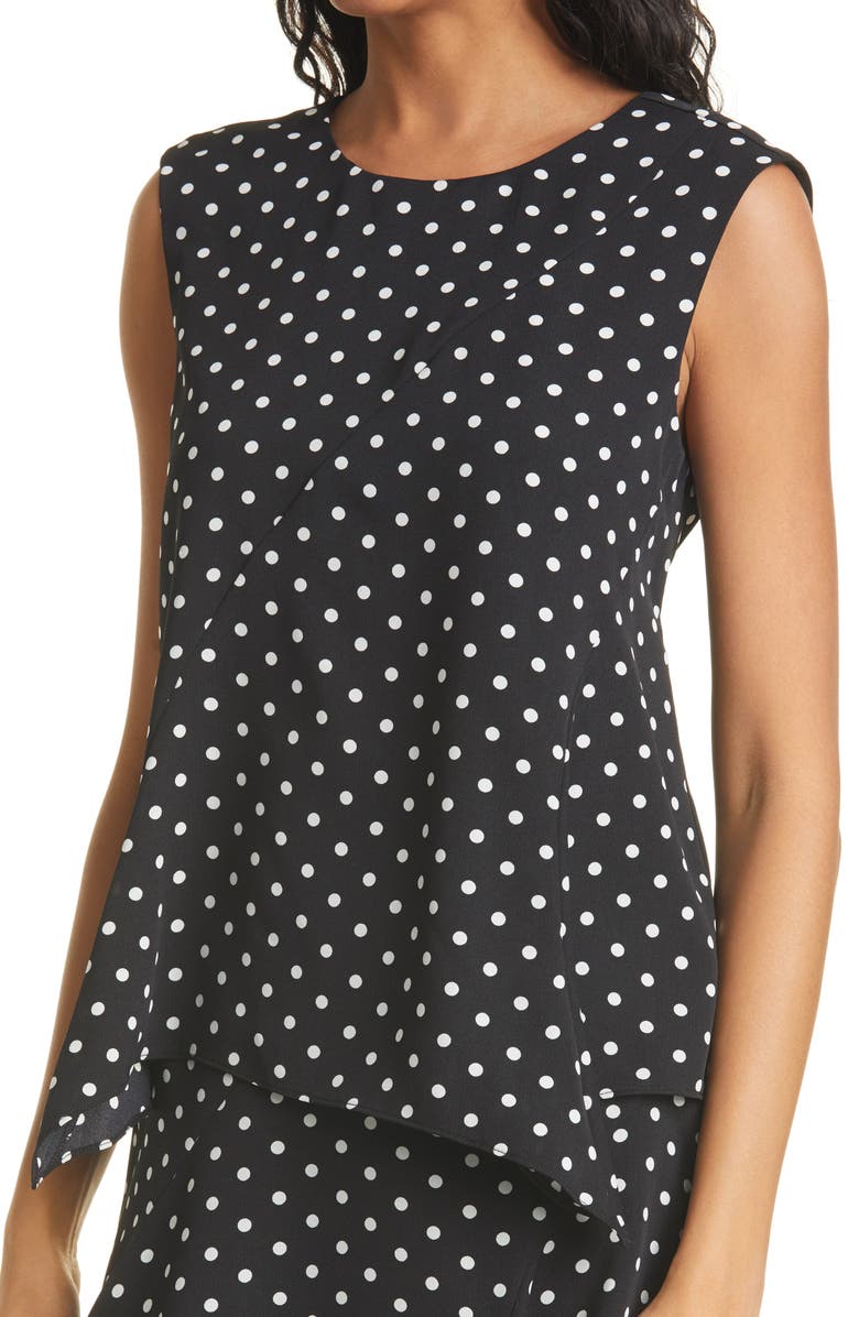 Milly Leslie Small Dot Sleeveless Top, Alternate, color, 