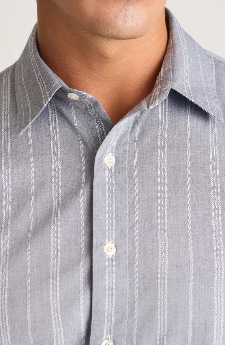 Bonobos Riviera Slim Fit Stripe Short Sleeve Button-Up Shirt, Alternate, color, Textured Toby Stripe