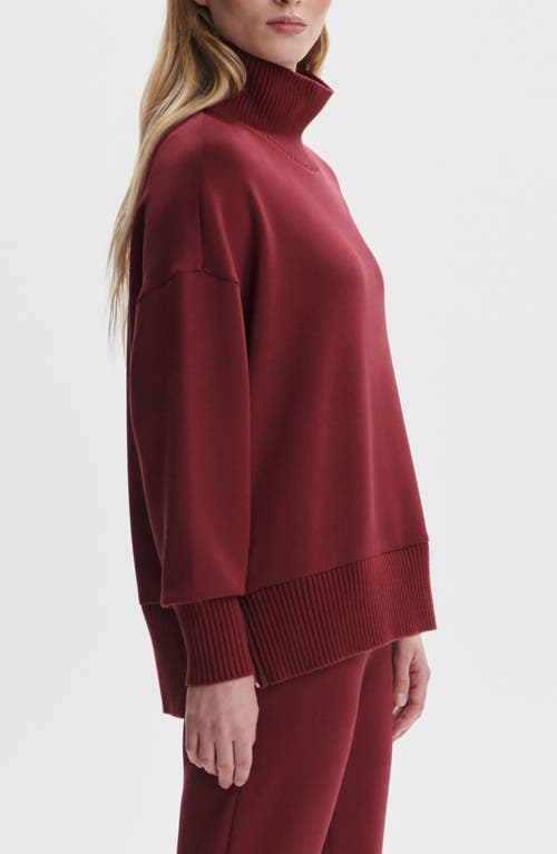 Varley Barker Turtleneck Sweatshirt In Burgundy