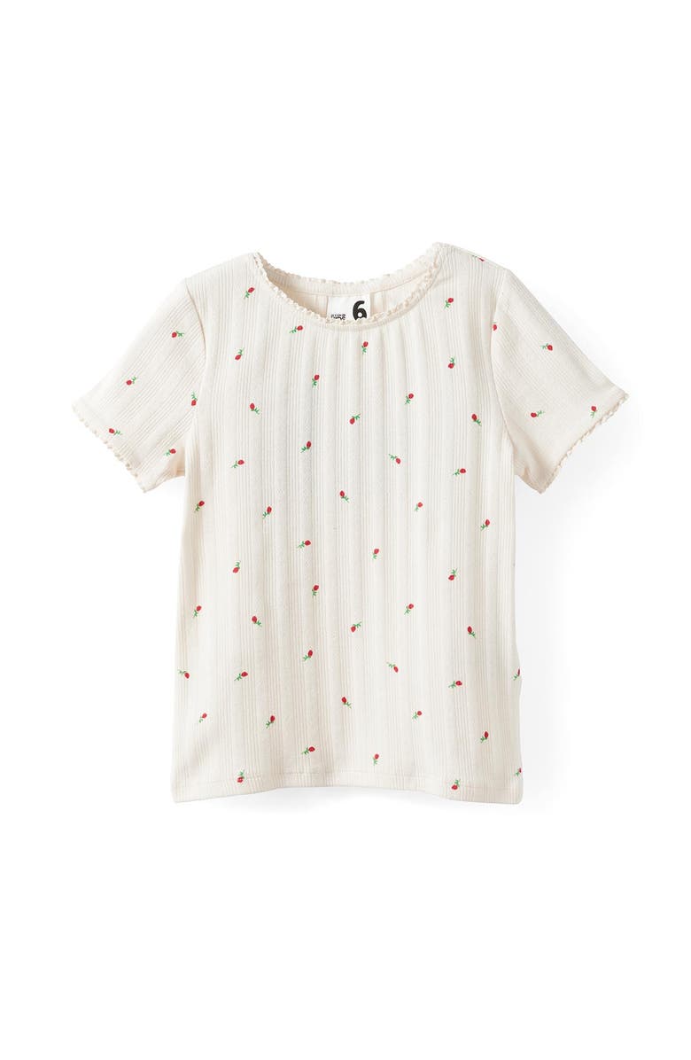 Cotton On Kids Kid's Fitted Short Sleeve Essential Tee, Main, color, Vanilla Rose Ditsy