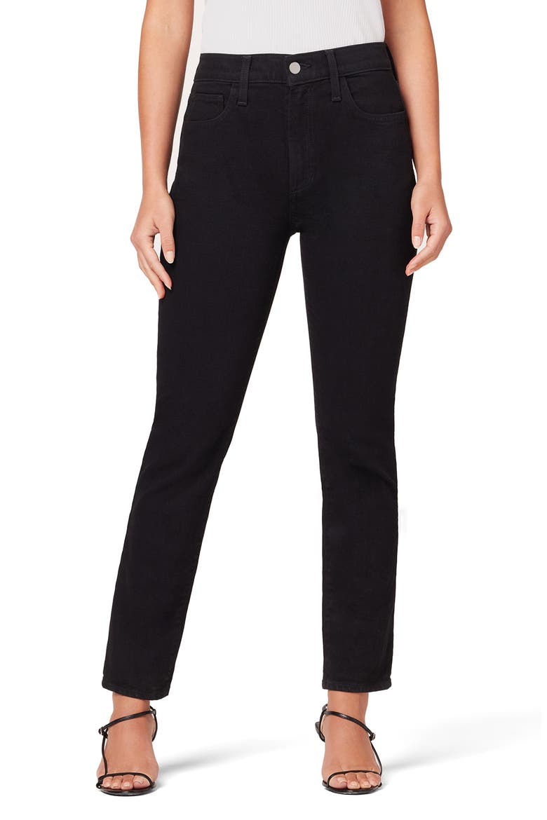 The Erin High Rise Straight Leg Jeans, Main, color, BLACK