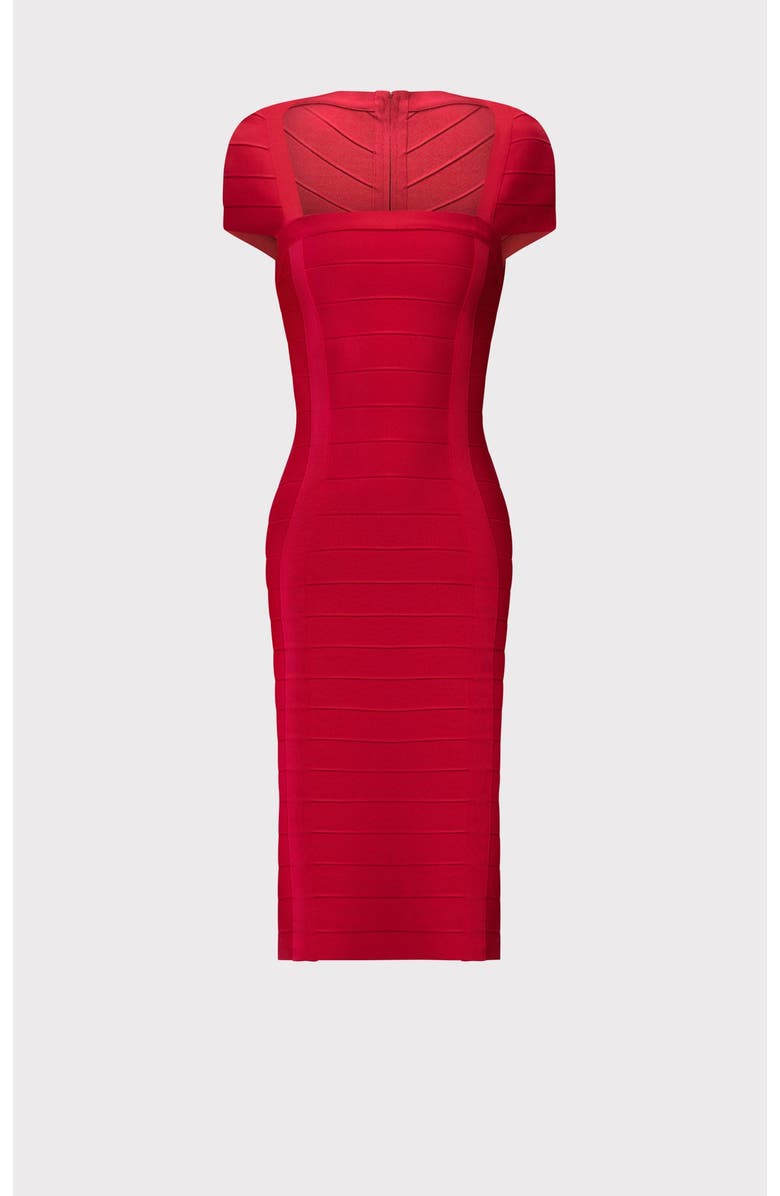 Herve Leger The Premiere Dress, Alternate, color, Chili