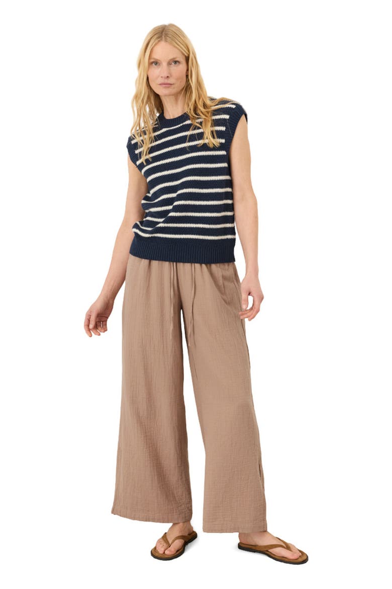 Organic Cotton Shoreline Relaxed Shell, Main, color, Seabreeze Stripe Navy Blue