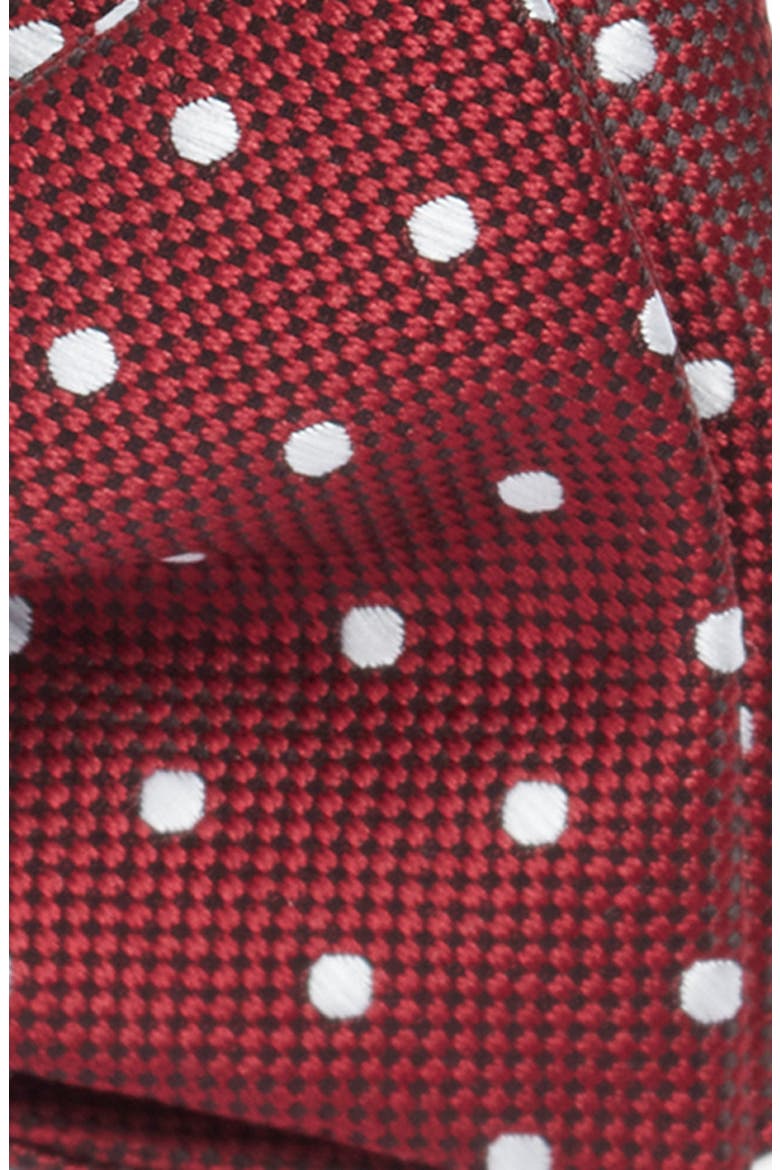Polka Dot Silk Bow Tie, Alternate, color, MAROON