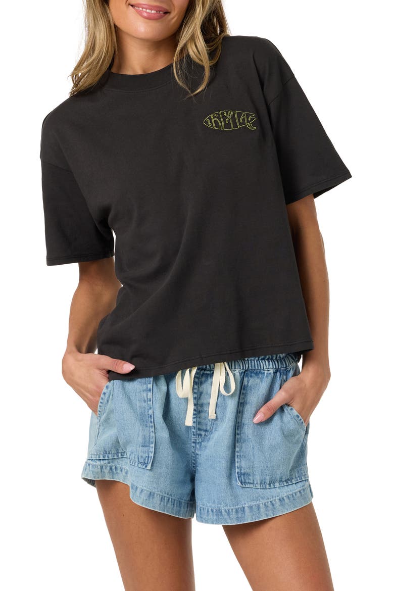 Board Embroidered T-shirt, Main, color, BLACK