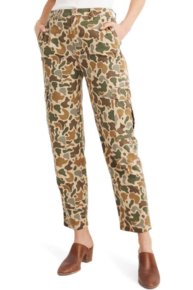 High Waist Camo Cargo Pants, Main, color, VINTAGE CAMO