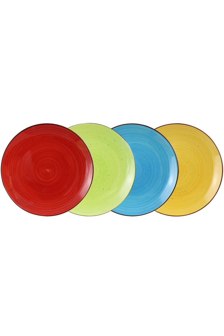 Mason 12 Piece Double Bowl Stoneware Dinnerware Set, Alternate, color, Yellow
