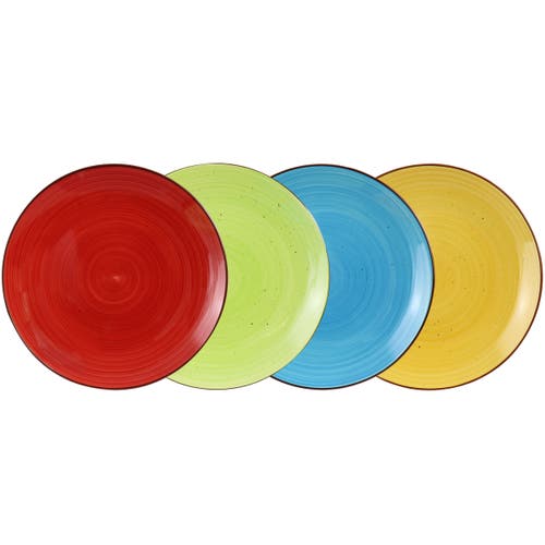 Elama Mason 12 Piece Double Bowl Stoneware Dinnerware Set In Multi