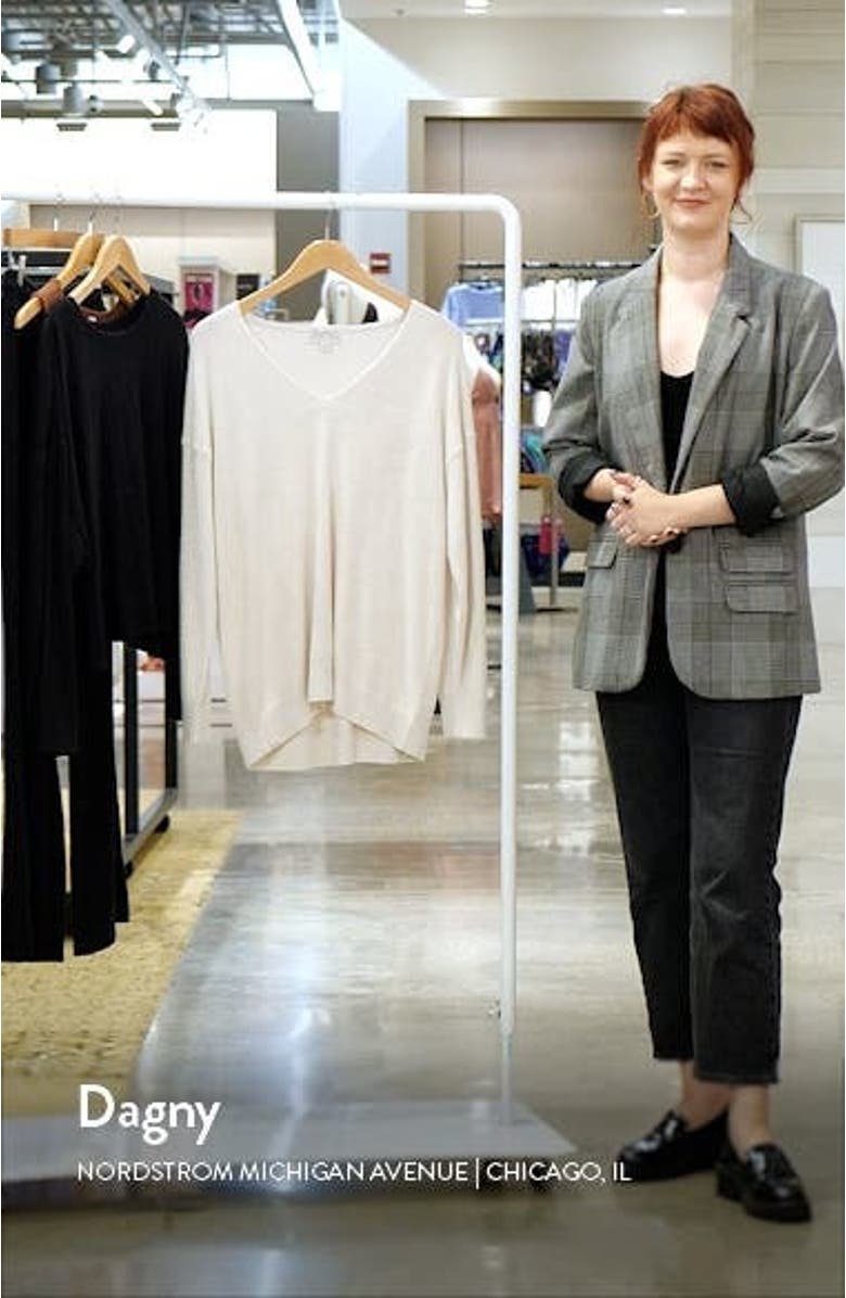 High-Low Hem V-Neck Pajama Pullover Sweater, sales video thumbnail