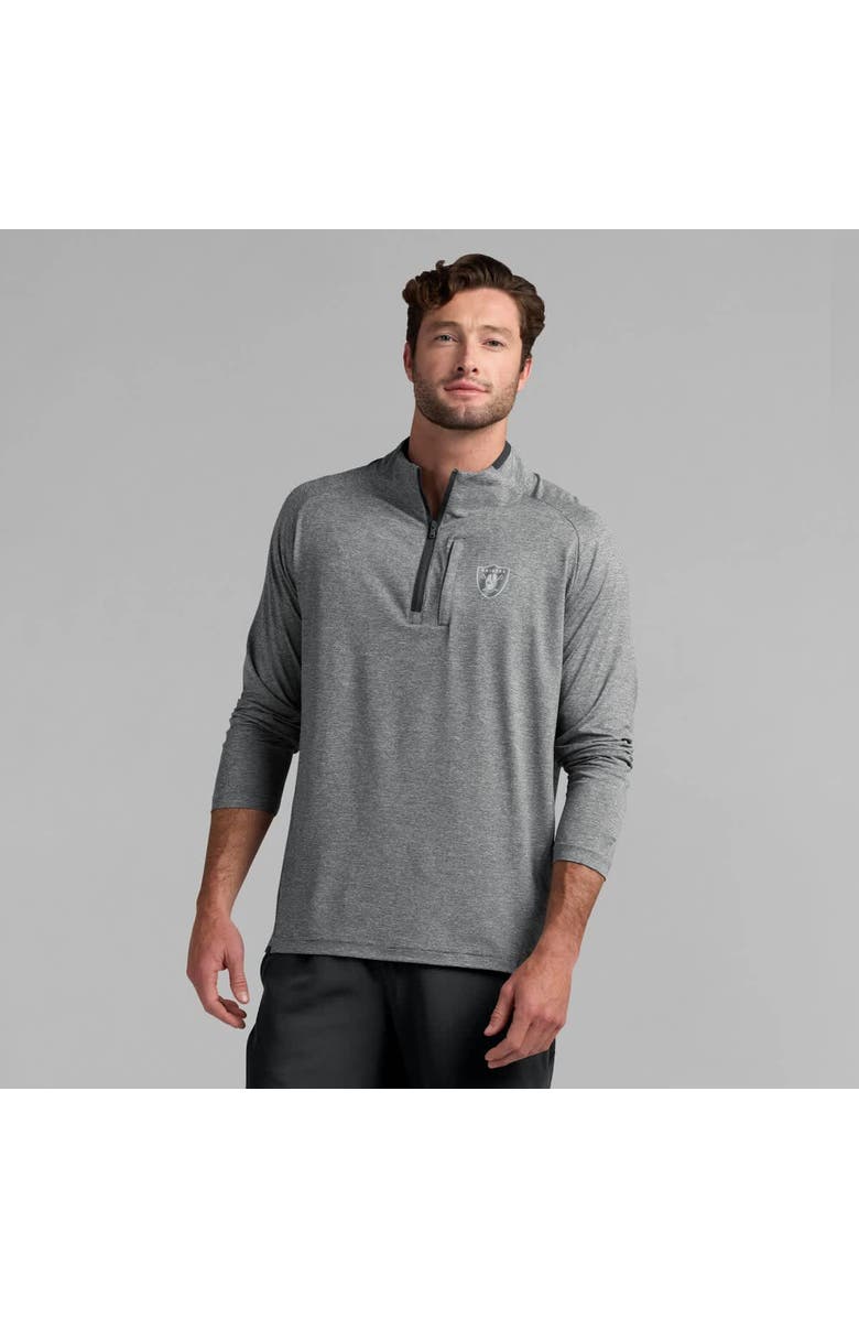 FANATICS Unisex Fanatics Charcoal Las Vegas Raiders Front Office Performance Primary Quarter-Zip Jacket, Alternate, color, Charcoal