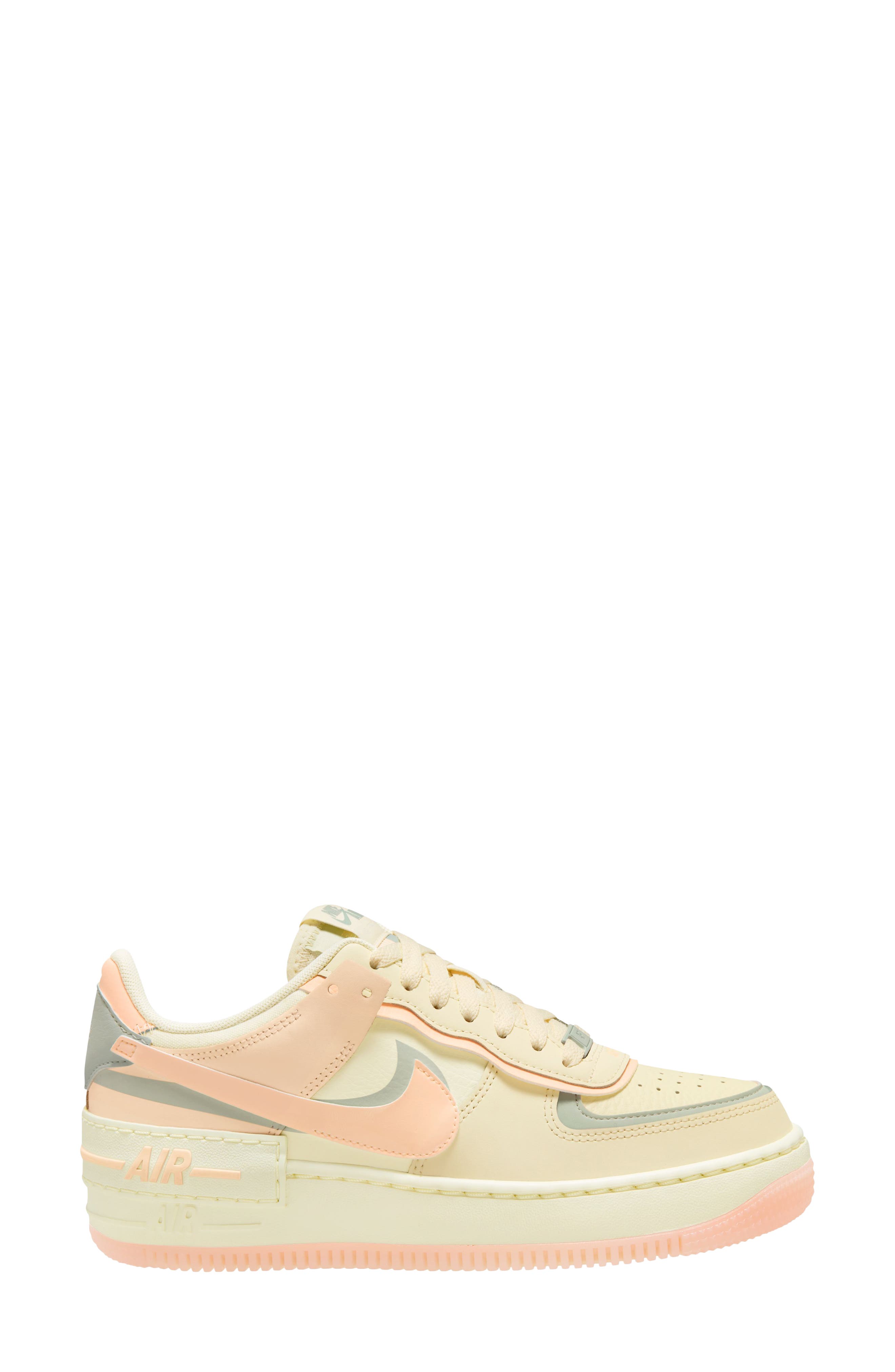 Nike Air Force 1 Shadow Sneaker, Main, color, Coconut/ Crimson/ Silver