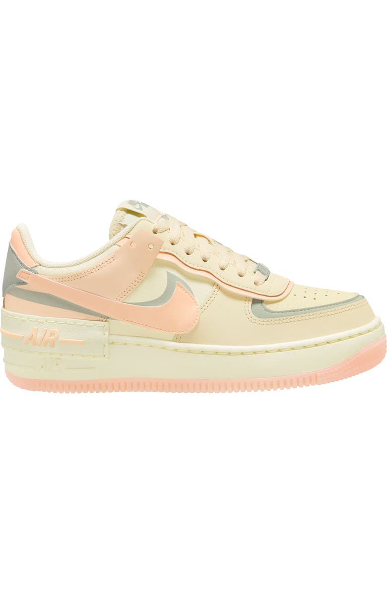 Nike Air Force 1 Shadow Sneaker, Main, color, Coconut/ Crimson/ Silver