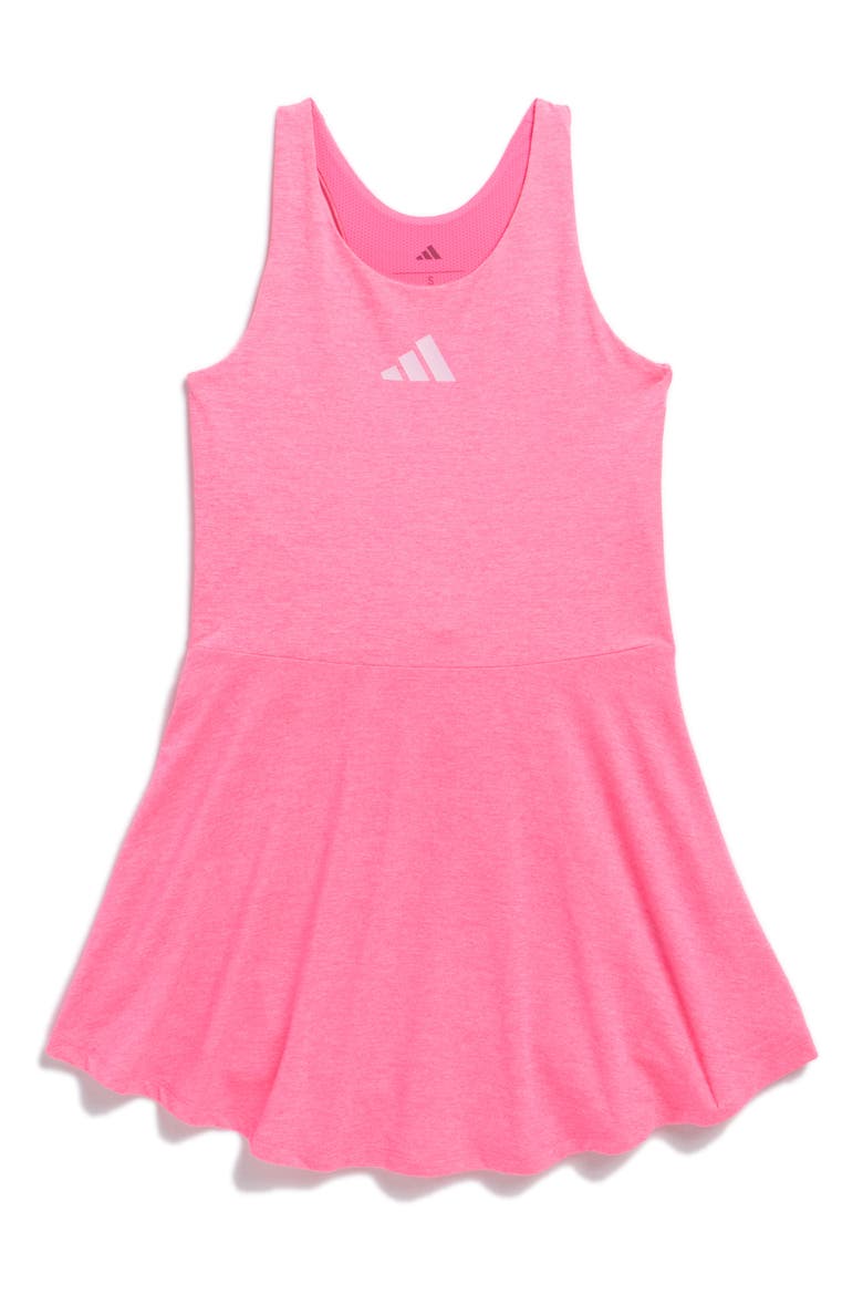 Kids' Mélange Flounce Dress, Main, color, LUCID PINK MELANGE