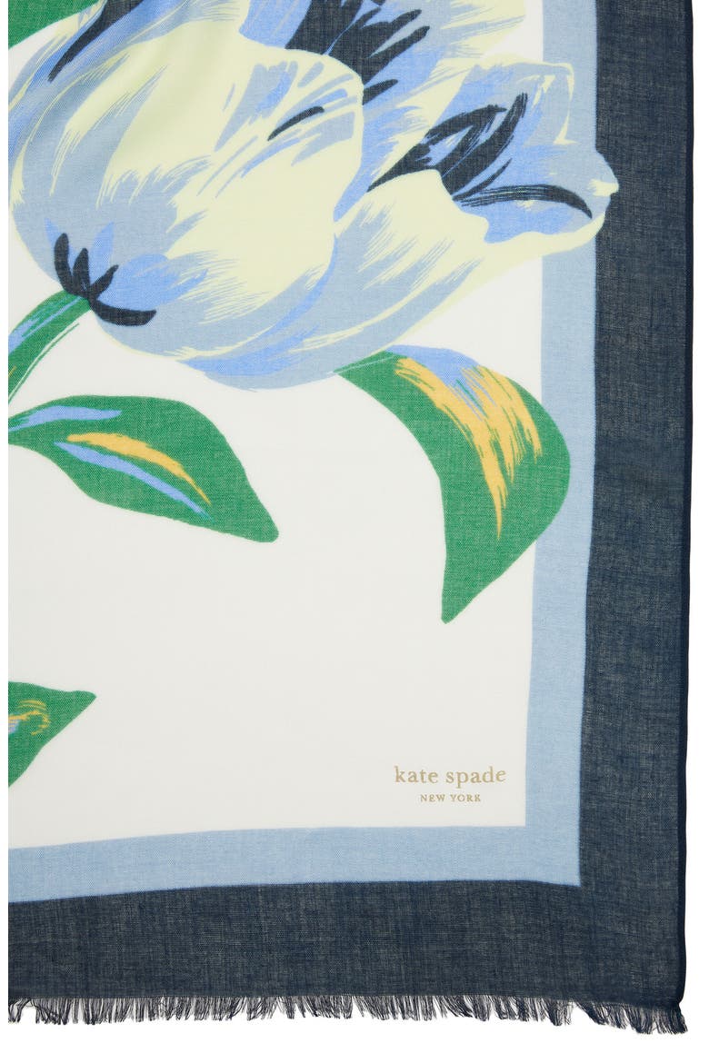 growing tulips oblong scarf, Alternate, color, CREAM
