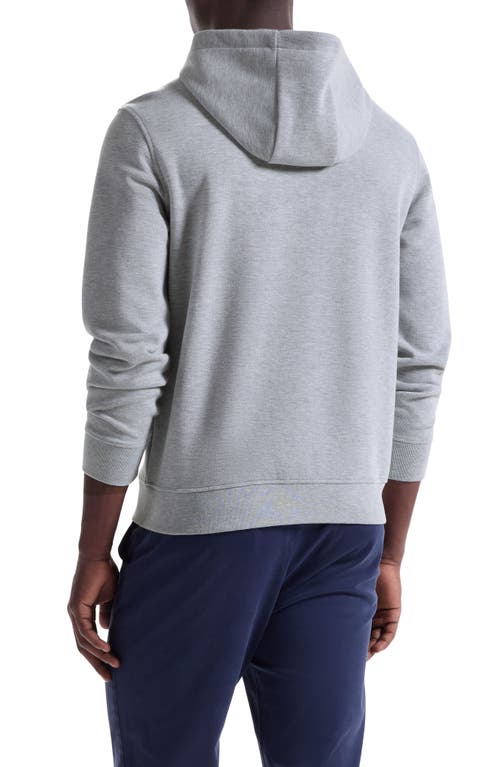 Bugatchi Piqué Zip-up Hoodie In Gray