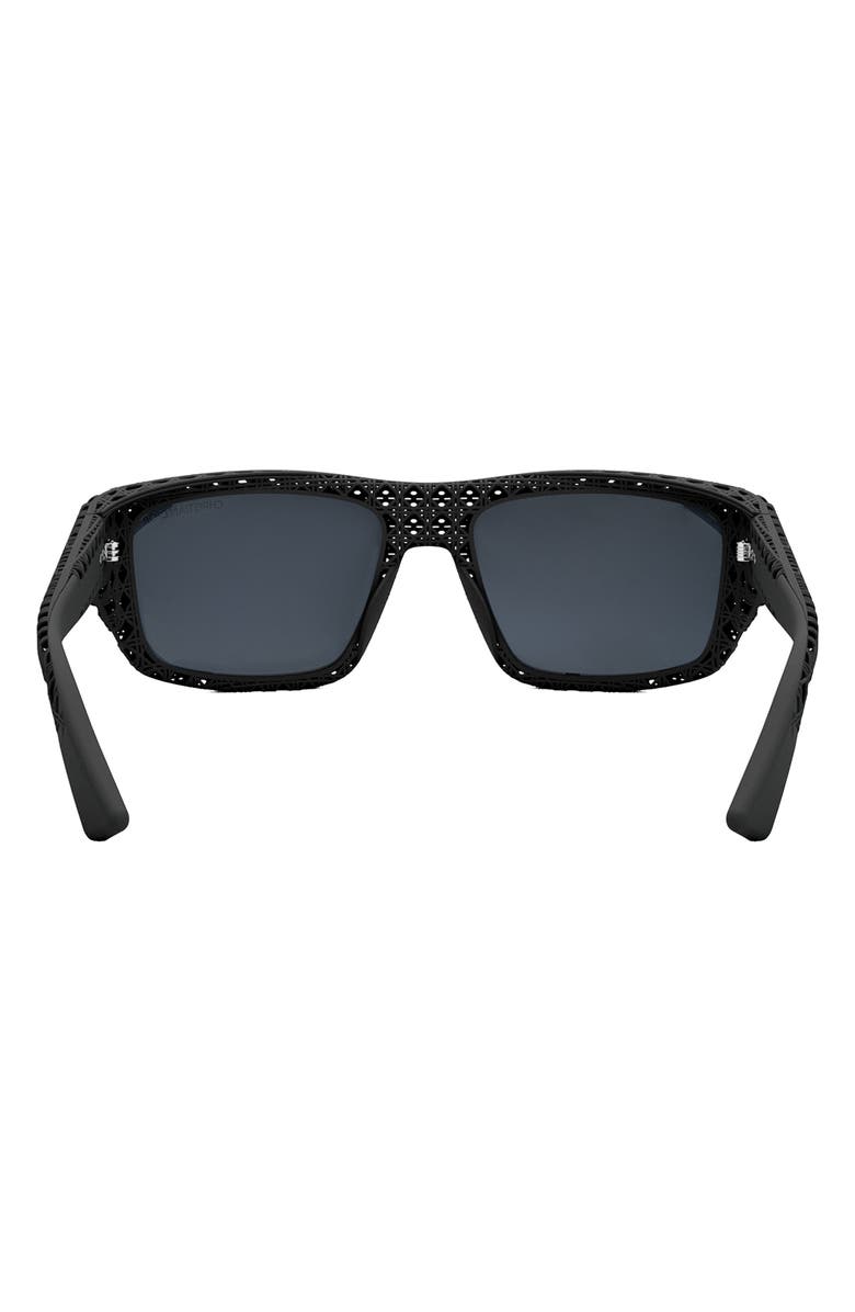 DIOR 'Dior3D S1I 57mm Square Sunglasses, Alternate, color, Matte Black / Smoke Polarized