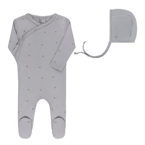 Embroidered Collection - Footie + Bonnet
